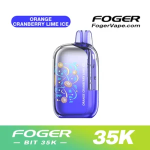 Foger Orange Cranberry Lime Ice Flavor — Bit 35K Disposable Vape.