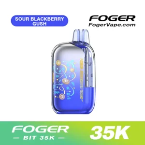Foger Sour Blackberry Gush Flavor — Bit 35K Disposable Vape.