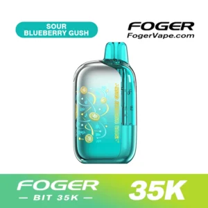 Foger Sour Blueberry Gush Flavor — Bit 35K Disposable Vape.