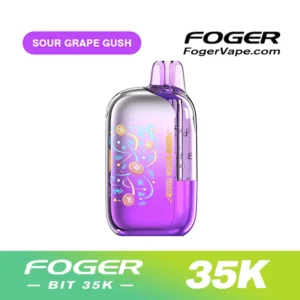 Foger Sour Grape Gush Flavor — Bit 35K Disposable Vape.