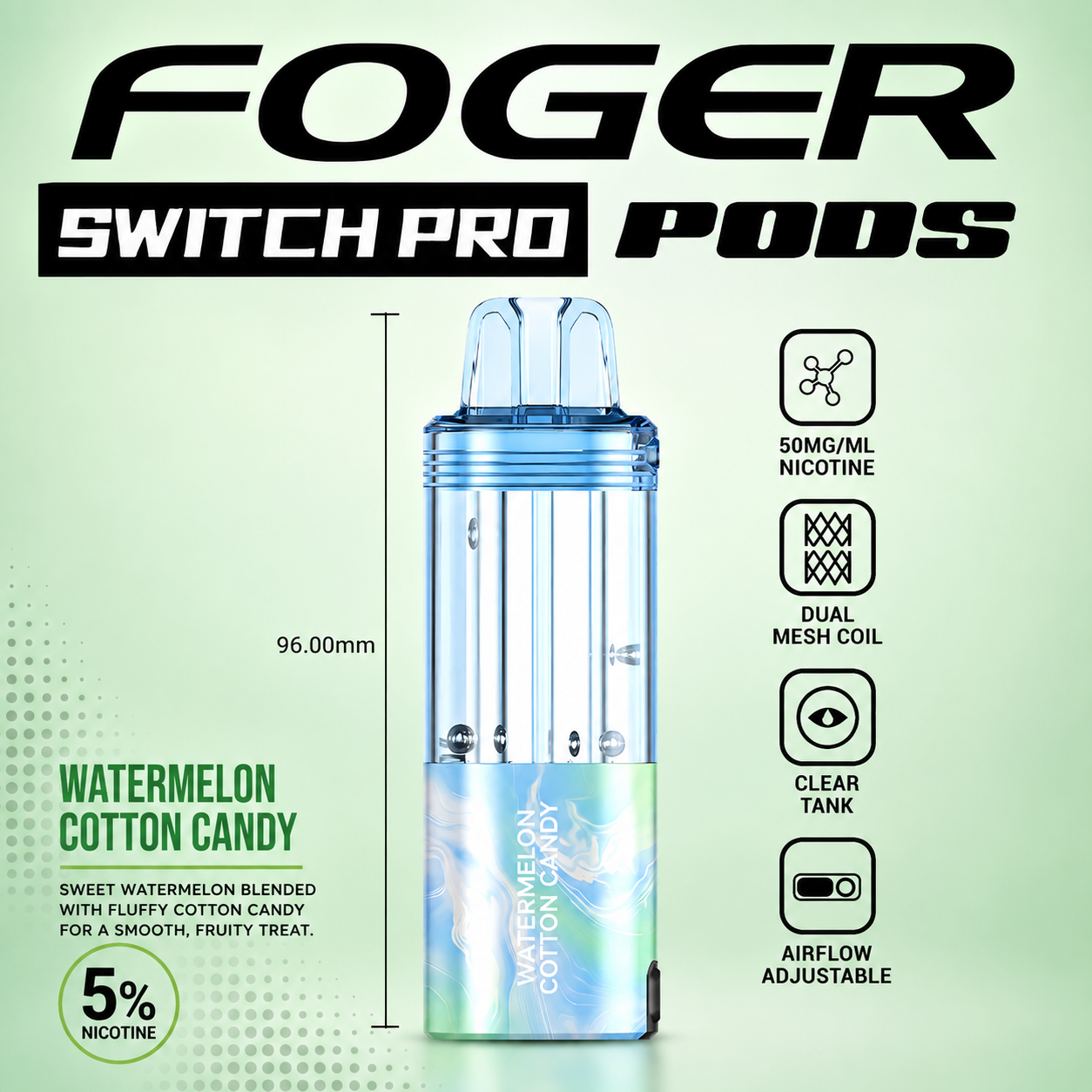Watermelon Cotton Candy – Foger Switch Pro Pod